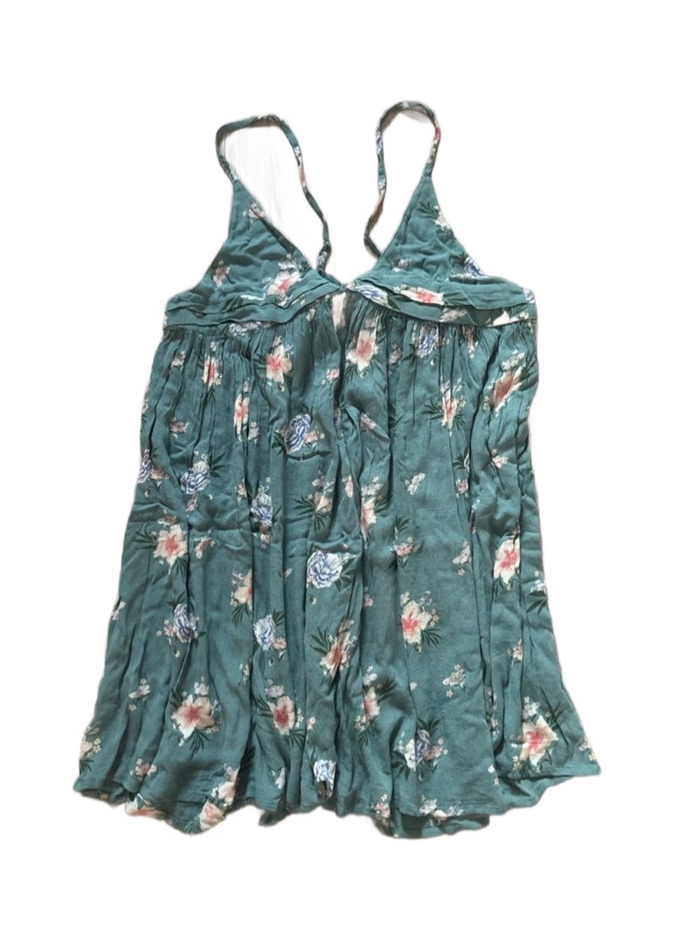 O'Neill Teal Floral Spaghetti Strap Dress